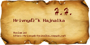 Hrivnyák Hajnalka névjegykártya