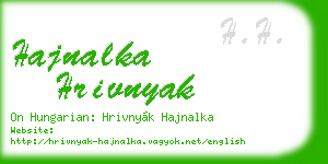 hajnalka hrivnyak business card